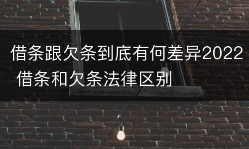 借条跟欠条到底有何差异2022 借条和欠条法律区别