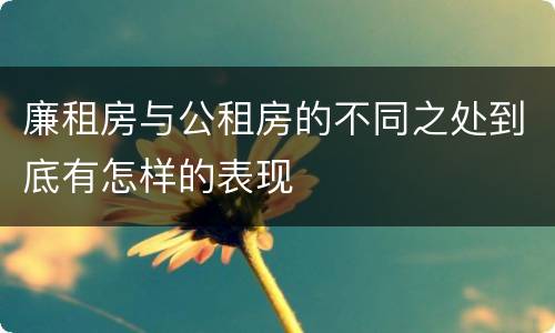 廉租房与公租房的不同之处到底有怎样的表现