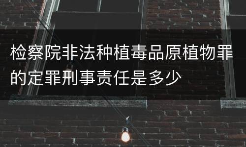 检察院非法种植毒品原植物罪的定罪刑事责任是多少