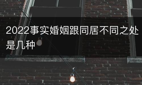2022事实婚姻跟同居不同之处是几种
