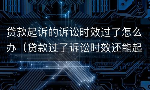 贷款起诉的诉讼时效过了怎么办（贷款过了诉讼时效还能起诉吗）