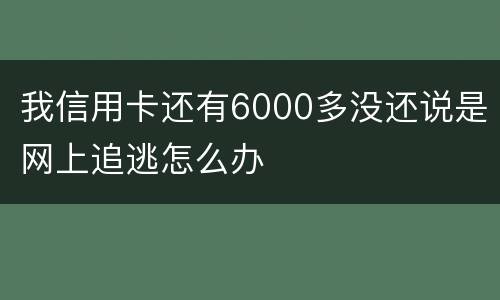 我信用卡还有6000多没还说是网上追逃怎么办