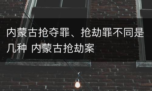 内蒙古抢夺罪、抢劫罪不同是几种 内蒙古抢劫案