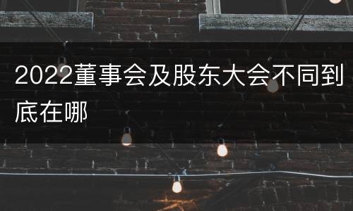 2022董事会及股东大会不同到底在哪