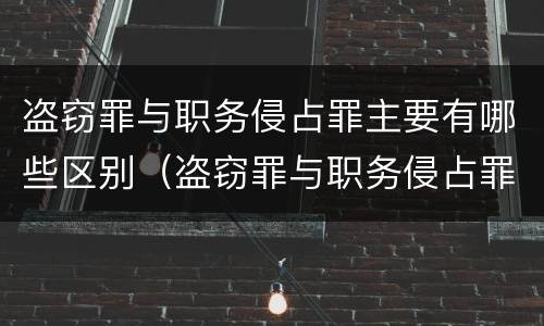 盗窃罪与职务侵占罪主要有哪些区别（盗窃罪与职务侵占罪主要有哪些区别和联系）