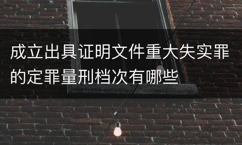 成立出具证明文件重大失实罪的定罪量刑档次有哪些
