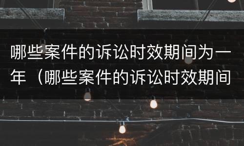 哪些案件的诉讼时效期间为一年（哪些案件的诉讼时效期间为一年呢）