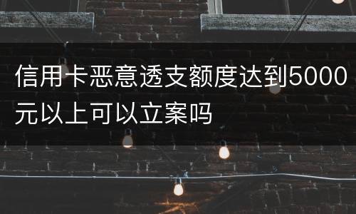 信用卡恶意透支额度达到5000元以上可以立案吗