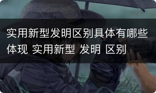 实用新型发明区别具体有哪些体现 实用新型 发明 区别