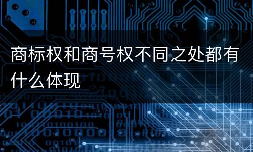 商标权和商号权不同之处都有什么体现