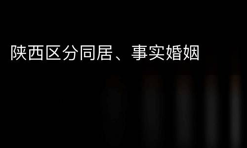 陕西区分同居、事实婚姻