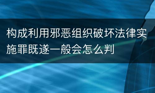 构成利用邪恶组织破坏法律实施罪既遂一般会怎么判