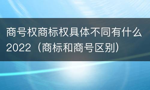 商号权商标权具体不同有什么2022（商标和商号区别）