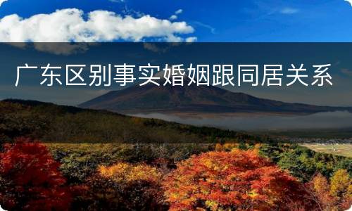 广东区别事实婚姻跟同居关系