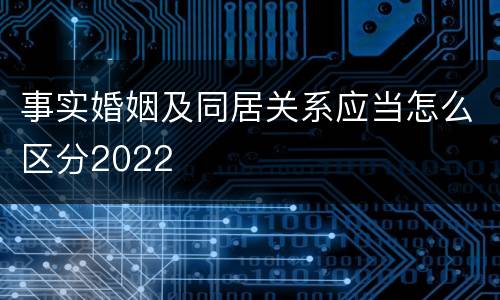 事实婚姻及同居关系应当怎么区分2022