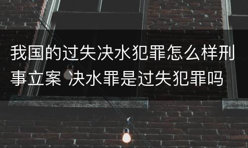 我国的过失决水犯罪怎么样刑事立案 决水罪是过失犯罪吗