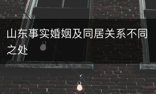 山东事实婚姻及同居关系不同之处