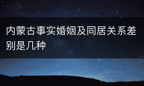 内蒙古事实婚姻及同居关系差别是几种