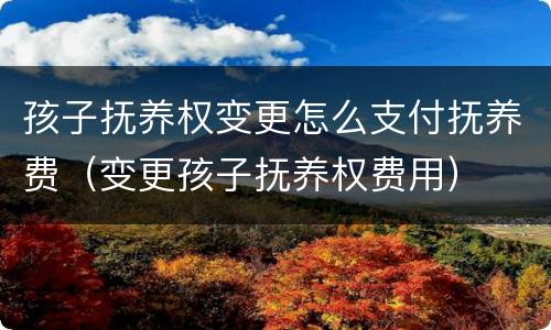 孩子抚养权变更怎么支付抚养费（变更孩子抚养权费用）