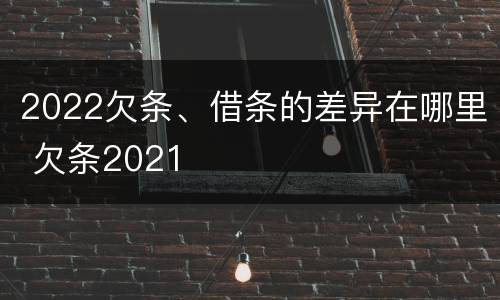 2022欠条、借条的差异在哪里 欠条2021