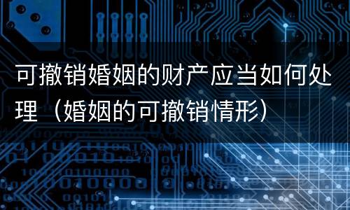 可撤销婚姻的财产应当如何处理（婚姻的可撤销情形）