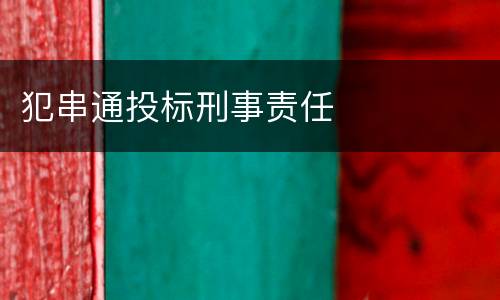 犯串通投标刑事责任