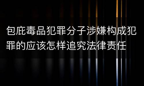 包庇毒品犯罪分子涉嫌构成犯罪的应该怎样追究法律责任
