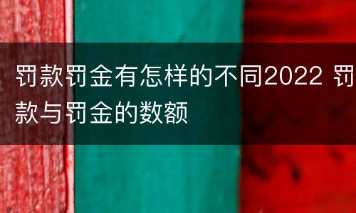 罚款罚金有怎样的不同2022 罚款与罚金的数额