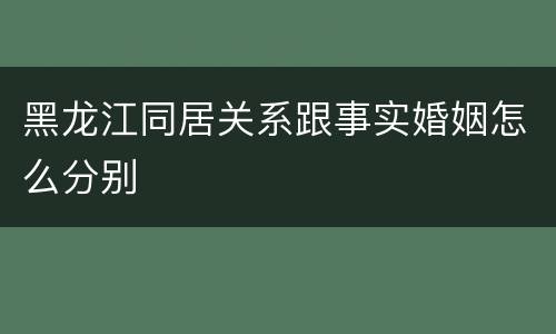 黑龙江同居关系跟事实婚姻怎么分别