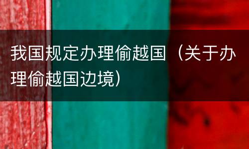 我国规定办理偷越国（关于办理偷越国边境）