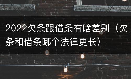 2022欠条跟借条有啥差别（欠条和借条哪个法律更长）