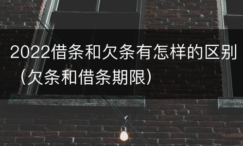 2022借条和欠条有怎样的区别（欠条和借条期限）