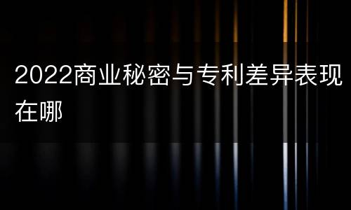 2022商业秘密与专利差异表现在哪