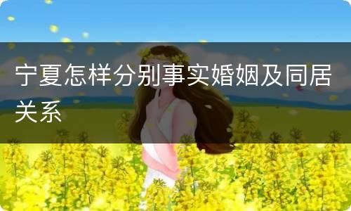 宁夏怎样分别事实婚姻及同居关系