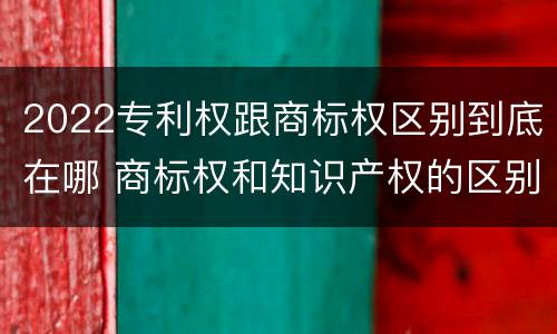 2022专利权跟商标权区别到底在哪 商标权和知识产权的区别