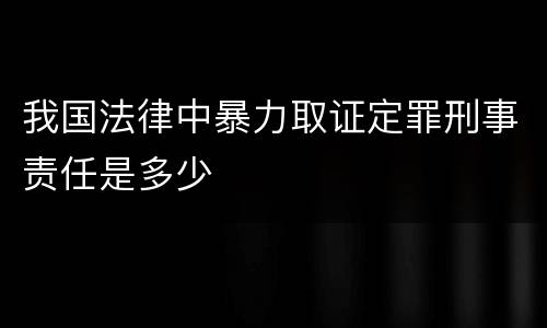 我国法律中暴力取证定罪刑事责任是多少