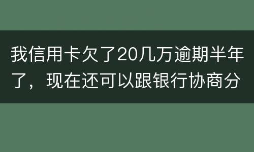 我信用卡欠了20几万逾期半年了，现在还可以跟银行协商分期还款吗吗