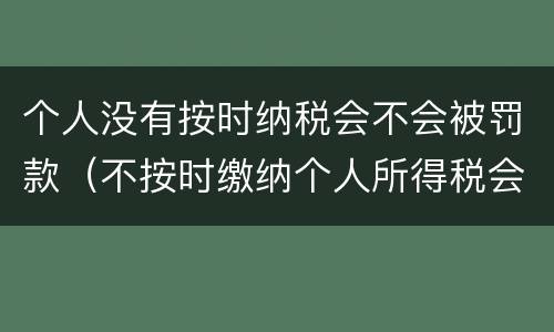 个人没有按时纳税会不会被罚款（不按时缴纳个人所得税会造成什么影响）