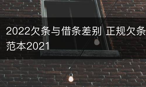 2022欠条与借条差别 正规欠条范本2021