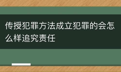 传授犯罪方法成立犯罪的会怎么样追究责任