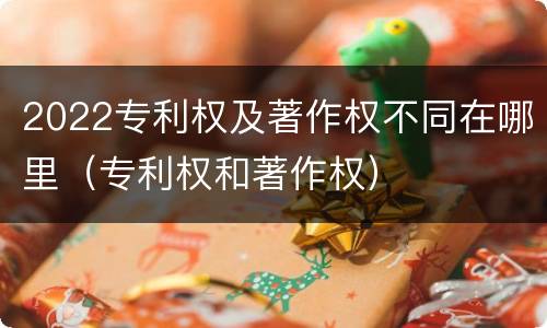 2022专利权及著作权不同在哪里（专利权和著作权）