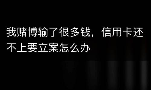 我赌博输了很多钱，信用卡还不上要立案怎么办