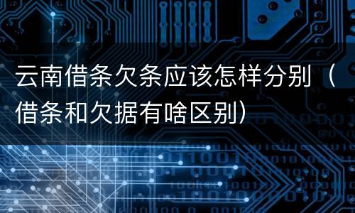 云南借条欠条应该怎样分别（借条和欠据有啥区别）