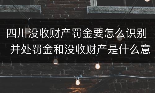 四川没收财产罚金要怎么识别 并处罚金和没收财产是什么意思