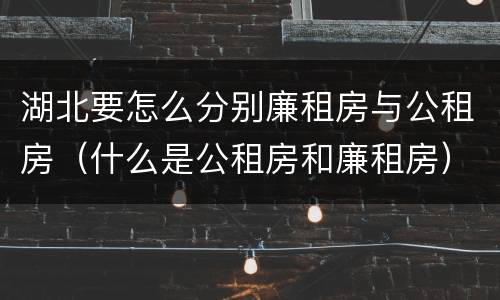 湖北要怎么分别廉租房与公租房（什么是公租房和廉租房）