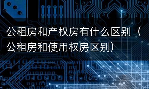 公租房和产权房有什么区别（公租房和使用权房区别）