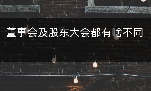 董事会及股东大会都有啥不同