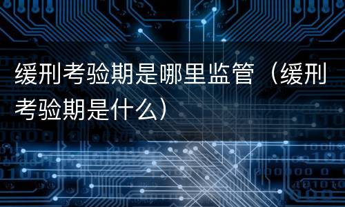 缓刑考验期是哪里监管（缓刑考验期是什么）