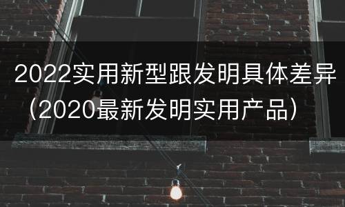 2022实用新型跟发明具体差异（2020最新发明实用产品）