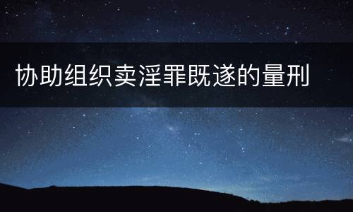 协助组织卖淫罪既遂的量刑